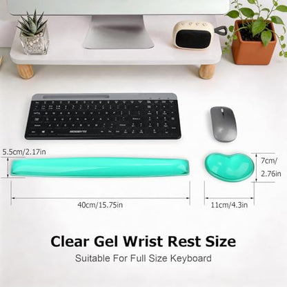 Gel Keyboard & Mouse Wrist Rest Set - Keyboard Wrist Rest Pad & Mouse Support for Office Gaming Pad Computer Laptop Ergonomic Comfortable Pain Relief-Green Pad Set - color: Green Pad Set
