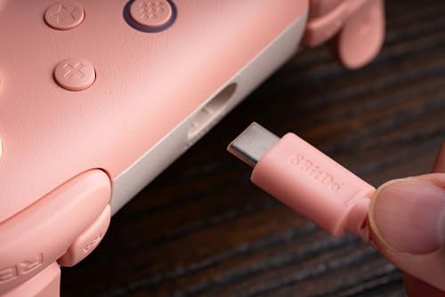 8BitDo Ultimate 2C Wired Controller for Windows PC and Android, with 1000Hz Polling Rate, Hall Effect Joysticks and Hall Triggers, and Remappable L4/R4 Bumpers (Peach) - color: Peach