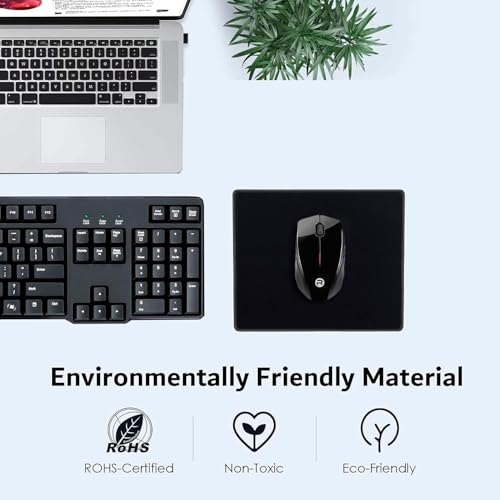 SaiTech IT 12 Pack Waterproof Mouse Pad, 8.66x7.1 inch, Black | Stitched edges, non-slip rubber base.Ideal for computers, laptops, office, and home use - color: Black-12 Pack