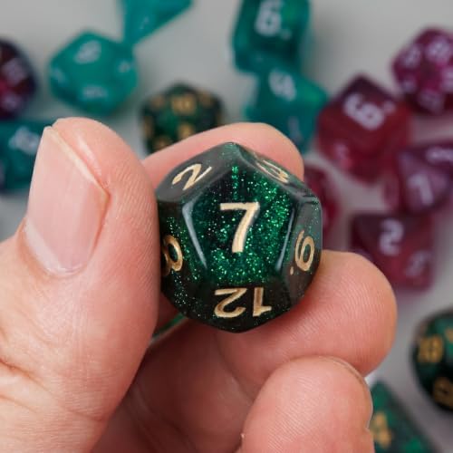 DND Dice Set 42 Pcs Polyhedral Dungeons and Dragons Rolling Dice for D&D RPG MTG Table Games Dice Bulk with Colorful Drawstring Bags and Dice Tray (Cartoon) - color: Cartoon