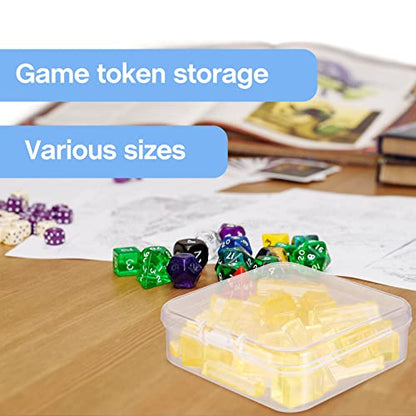 Taiyin 20 Pcs Clear Board Game Tokens Storage Containers Trays Clear Plastic Beads Storage Containers Box Assorted Sizes Storage Boxes Game Components with Lids Pieces, Dice, Tokens, Beads