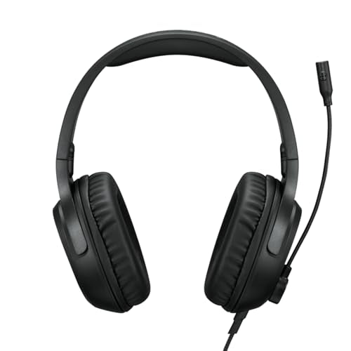 Lenovo H110 Wired Gaming Headset - 3.5mm Connection, Omni-Directional Microphone, Breathable Ear Cups, Built-in Volume Wheel - Black - style: H110