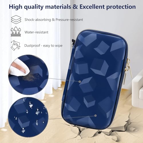 Supmay Hard Carrying Case Compatible with Nintendo DS Lite NDSL, Gameboy Advance Games Storage Holder Travel Bag with Mesh Pocket for USB Charging Cable, Stylus, Earphones, Game Cartridge, Blue - color: Blue Cube