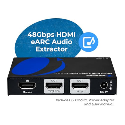 OREI 8K 48Gbps HDMI eARC Audio Extractor, CEC, VRR, ALLM, FVA, EDID, DTS:X | HDMI Audio Extractor 4K 120Hz, HDMI eARC Audio Extractor, Dolby Vision, HDR10+, Atmos Passthrough