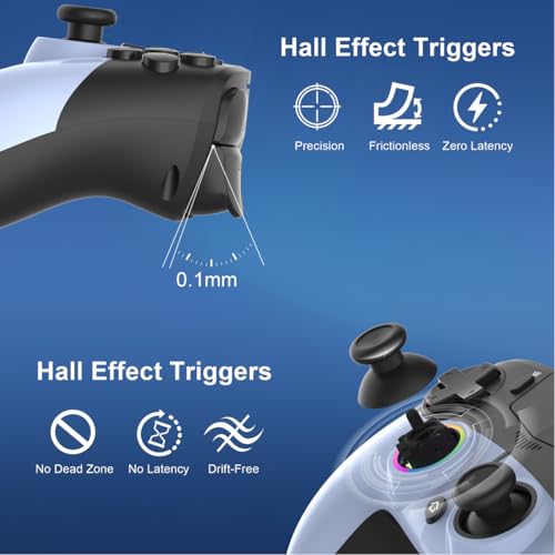 MWCG Wireless Controller for PS5, Compatible with PS5 Pro/Slim/PC, Dual Vibration, Modded Function,8 Light Modes, 3.5mm Audio Jack, 6-Axis Motion Contro Gamepad with Speaker