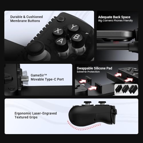 GameSir X5 Lite Mobile Gaming Controller for Android & iPhone 15/16 Series (USB-C), Hall Effect Joystick, Lightweight Ergonomic Phone Controller- Play Genshin Impact & Zenless Zone Zero (Renewed)