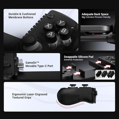 GameSir X5 Lite Mobile Gaming Controller for Android & iPhone 15/16 Series (USB-C), Hall Effect Joystick, Lightweight Ergonomic Phone Controller- Play Genshin Impact & Zenless Zone Zero (Renewed)