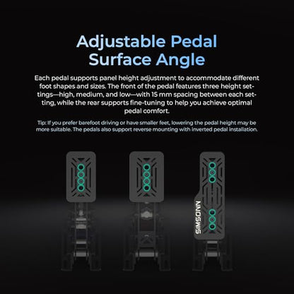 SIMSONN PRO X Ultra Sim Racing Pedals PC Racing Simulator Load Cell HE Hydraulic Pedals Support Haptic Reactor (PRO X Ultra P3-H3) - color: PRO X Ultra P3-H3
