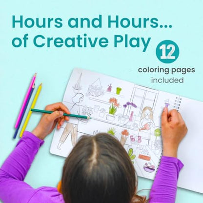 All Around Town 500+ Kids Sticker Book by Cupkin Fun Toddler Travel Activity Coloring and Sticker Book, Road Trip Essentials, 12 Coloring Pages 12 Side by Side Scenes for Ages 2–8 Years - color: All Around Town