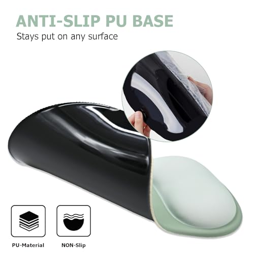 Ergonomic Mouse Pad with Wrist Rest and Keyboard Wrist Rest, Green | Wrist Rest for Computer Keyboard with Non-Slip PU Base, Pain Relief, Gel Mousepad with Wrist Support for Office & Gaming - color: Green
