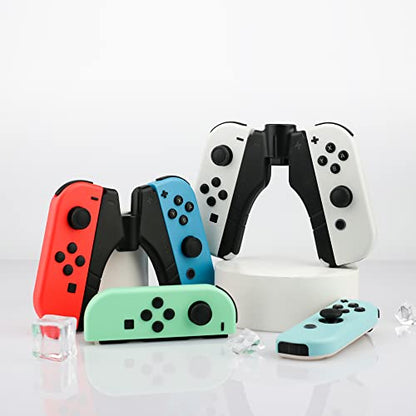 4 in 1 Controller Charger Grip for Nintendo Switch JoyCon & Switch OLED Joy Con Holder, FANPL JoyCon charging dock with LED Indicator Light and Charging Cable - Converts to Grip or Charging Stand