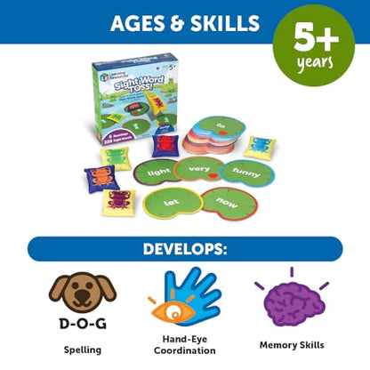 Learning Resources Sight Word Toss, Sight Word Phonics Games, Reading Flash Cards, Ages 5+ - style: Sight Word Toss