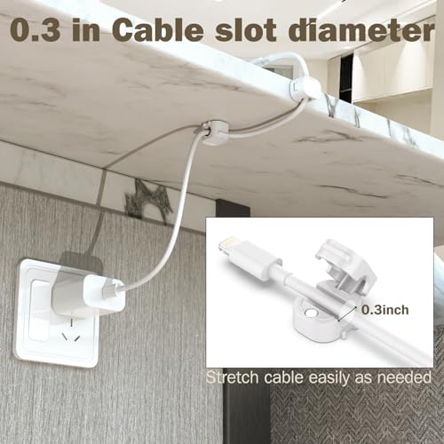 Cord Organizer 6 Pack Magnetic Cable Clips Smooth Adjustable 1s Lock Cable Management Clips Adhesive Wire Holder Keeper Organizer for Car Home Office Desk Accessory