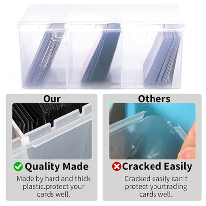 CDBXPRG Toploader Storage Box for 100 + 3" x 4" 35pt Rigid Card,Trading Card Storage Box with Dividers for 500+ Baseball Card Case,Playing Card Case for MTG, Sport Cards,Game Cards 1 PACK - style: 1 Pack