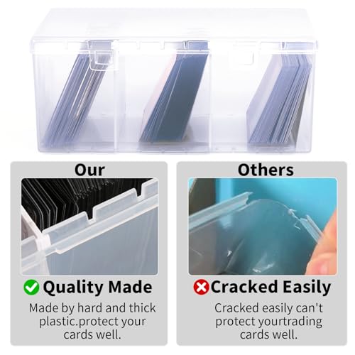 CDBXPRG Toploader Storage Box for 100 + 3" x 4" 35pt Rigid Card,Trading Card Storage Box with Dividers for 500+ Baseball Card Case,Playing Card Case for MTG, Sport Cards,Game Cards 2 PACK - style: 2 Pack