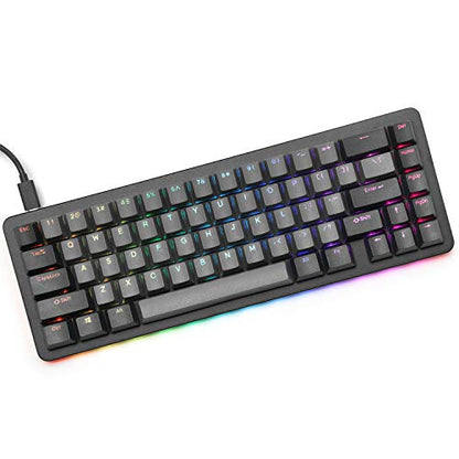 DROP ALT Mechanical Keyboard — 65% (67 Key) Gaming Keyboard, Hot-Swap Switches, Programmable Macros, RGB LED Backlighting, USB-C, Doubleshot PBT, Aluminum Frame (Cherry MX Blue Black) - color: Black, style: Cherry MX Blue RGB