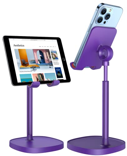 LISEN Phone Stand for Desk, Cell Phone Holder, Purple Office Accessories | Phone Holder, iPhone Accessories, Office Accessories, Gaming Accessories, Compatible with Switch iPad, 4-10 in Devices - color: Dark Purple