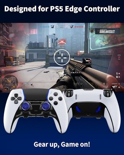KD.FLY Metal Thumbsticks & Back Paddles for PS5 Edge Controller Joystick Replacement, Custom Analog Thumb Sticks Caps for PS5 Dual Sense Edge Stick Module, 2 Joystick, 4 Back Buttons, Owl - color: Owl