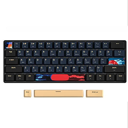 surmen GT61 60% Mechanical Gaming Keyboard 60 Percent RGB Hot-Swappable Wireless Compact Mini Keyboards Bluetooth 5.0 Keyboard Programmable/N-Key Rollover (Yellow, Blue Samurai 61) - color: Blue samurai 61-Yellow Switch