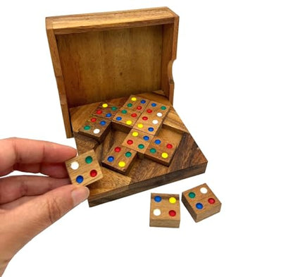 Color Match 12 Pieces Puzzle Fun Challenging Wooden IQ Brain Teaser Game - style: 12 Pieces Color Match