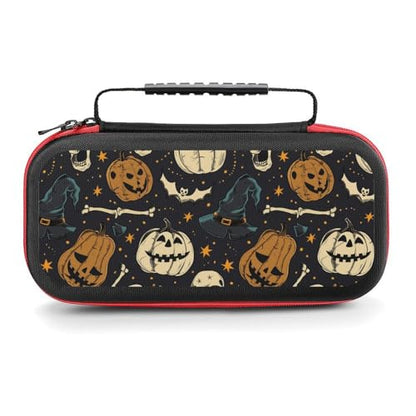 AoHanan Switch Carrying Case Halloween with Pumpkins Skull Travel Protection Storage Case for Console & Accessories - Hard Shell, 20 Games Cartridges - color: Halloween with Pumpkins Skull