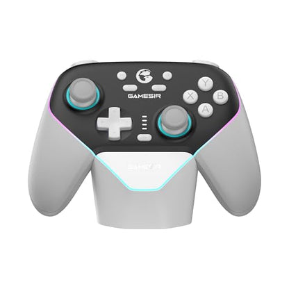 GameSir Super Nova Wireless Gaming Controller for PC/Switch/iOS/Android, Hall Effect Stick & Trigger, RGB Lighting, Swappable ABXY, Detachable Faceplate, 1000mAh with Charging Dock - Black&White” - color: Black&White