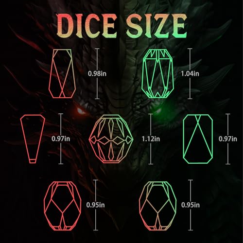 FONVGOGO Metal DND Dice Set for Dungeons and Dragon Dice Collector Gift RPG | Unique Cool Stonehenge Design,Polyhedral D and D Dice for DND Lovers Tabletop Role Playing Games TTRPG, Black Green - color: S Black Green