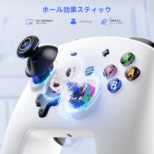 ECHTPower Switch 2 Pro Controller with Hall Effect Joysticks, One-Key Wake-Up for Switch 2, Wireless Controller for Switch 2/Switch/Lite/OLED, Turbo Button, 4 Back Buttons, RGB Lighting, 3.5mm Jack, Dual Vibration, 6-Axis Gyro (Grey) - color: Grey