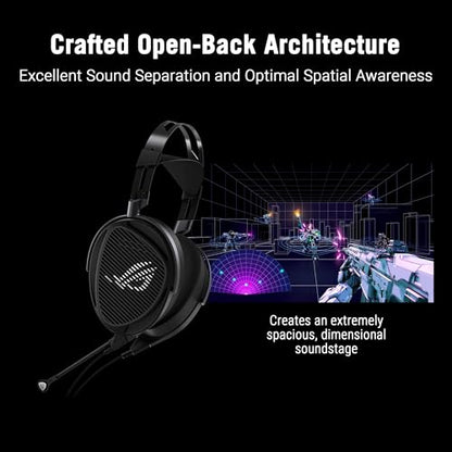 ASUS ROG Kithara Gaming/Audiophile Open-Back Wired Headphones with Mic – ROG-Tuned HIFIMAN Planar Magnetic Drivers, Adjustable Headband, Extra Ear Pads, Compatible with DACs, Amps, PC, Console, Mobile