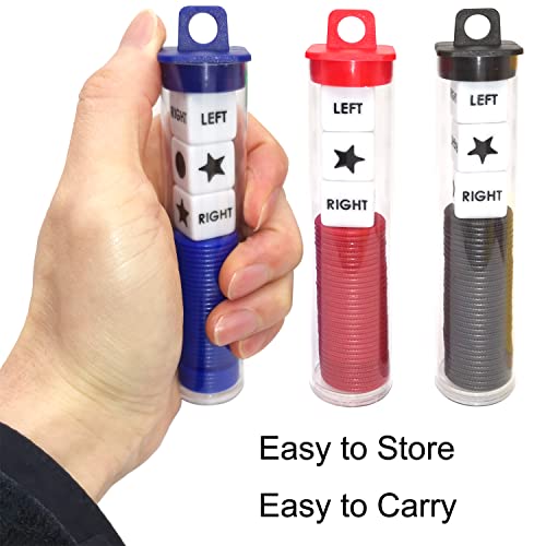 Ahoper Right Left Center Dice Game Prime Set Bundle with 3 Dices + 36 Chips. Round Tube Storage is Very Convenient for Travel. Easy to Store, Carry Around. (3 Pack) - color: 3 Pack