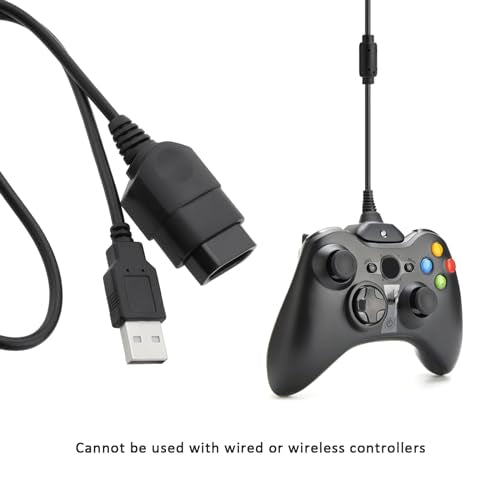 SING F LTD 2Pcs PC USB Adapter Cable Game Controller Adapter USB Converter Adapter Cable Compatible with Xbox Gen.1 Controller Black