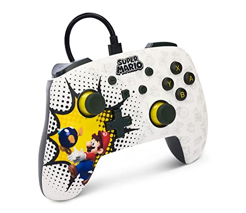 PowerA Enhanced Wired Controller for Nintendo Switch - Bob-omb Blast, Gamepad, game controller, wired controller, officially licensed - color: Bob-omb Blast