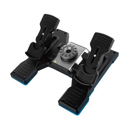 Logitech G Pro Flight Rudder Pedals | Self-centering mechanism, differential toe brakes, adjustable tension dial, part metal, PC compatible