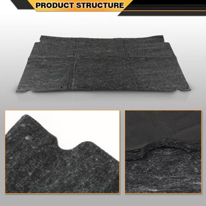 CNNELL Hood Insulation Pad w/ Clips Compatible with Chevy Caprice Impala 1991-1996 Black - style: 1991-1996 Chevy Caprice Impala