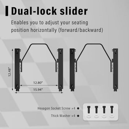 2 Pcs Adjustable Universal Racing Seats with Double Sliders, Reclinable Bucket Seats, 1 Pair of Sport Seats for Vehicles (White) - color: White