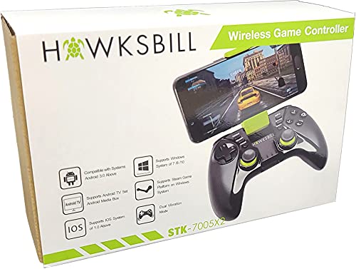 Hawksbill Wireless Gamepad Controller for iOS iPhone & Android - Bluetooth with L3 + R3 Buttons, Long Battery Life, Improved 8 Way D-Pad, Dual Vibration, MFI Compatible Games