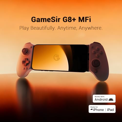 GameSir G8 Plus MFi iPhone Controller, Hall Effect Sticks | Apple MFi Certified USB-C Gaming Controller for iPhone Series, Compatible with iPad Mini & Android, 2 Back Buttons