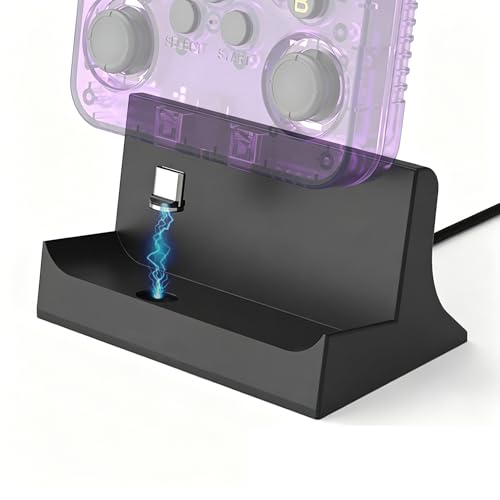 Magnetic Charging Dock Station, Type-C Desktop Charger Base Anti Slip Stand Holder Compatible with R36S Handheld Game Console, Stable Support Fast Charging Gaming Accessory Dock Mount