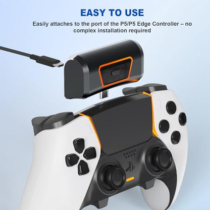 Rechargeable Battery Pack Compatible with PS5 Dualsense/Edge Controller,Wireless Charger for PS5 Controller,Play While Charging, 2000mAh with LED Indicator