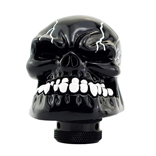 Black Skull Manual Automatic Gear Shift Knobs - color: Black