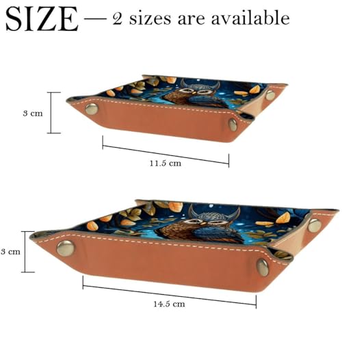 Owl Bird Tree Dice Tray PU Leather Dice Rolling Tray Folding Dice Holder for Dice Games, Like RPG, DND and Other Table Games - color: Multi 7