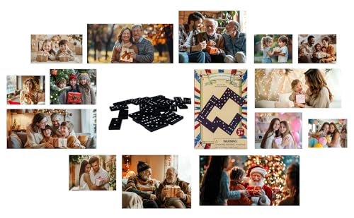 Offelec Wooden Double 6 Domino Set - 28 Tiles Black Dominoes for Kids, Adults, and Family Games Night | Ideal for 2-4 Players | Perfect for Classroom, Party, Travel, and Gifting | Classic Board Game - color: 1 Pack Double 6 Domino