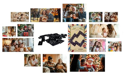 Offelec Wooden Double 6 Domino Set - 28 Tiles Black Dominoes for Kids, Adults, and Family Games Night | Ideal for 2-4 Players | Perfect for Classroom, Party, Travel, and Gifting | Classic Board Game - color: 1 Pack Double 6 Domino