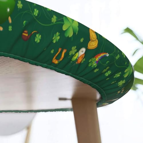 St. Patrick's Day Round Tablecloth Elastic Fitted Edge Table Cover Washable for Kitchen Dining Picnic Party Fit Table 40-44 - color: St. Patrick, size: 40" (Round)