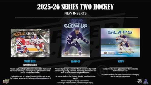 2025 2026 Upper Deck Hockey Series 2 Sealed 48 Card Blaster Box Containing an OPC Glossy Card and an Exclusive Green Dazzler Card Plus Chance for Matthew Schaefer Young Guns Rookie Card and More
