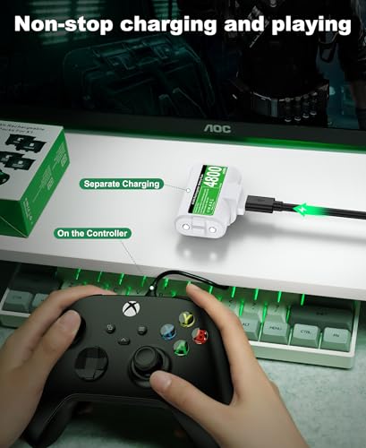 CYOYPPY Rechargeable Xbox Controller Battery Pack (White) - style: Play & Charge Kit white