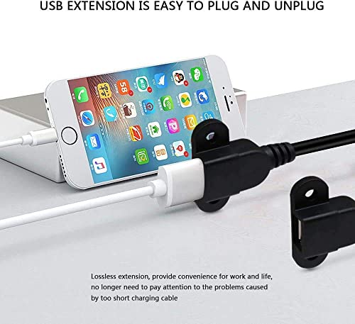 USB 2.0 Male to Dual Female Charging Extension Cable, Furniture nightstand Sofa Electric Vehicle on-Board Charging Port, Panel Mount Cable with Screw Hole 5ft (1 pcs) - color: 1 pcs Dual Female