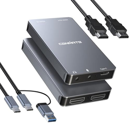 Aluminum HDMI Capture Card, USB 3.0 1080P 60FPS Audio Video Capture Card for Streaming/Gaming/Video Conference, 4K@30Hz Input & Pass-Through Capture Card for Nintendo Switch/PS5/Xbox/Camera/PC - size: 4K30Hz