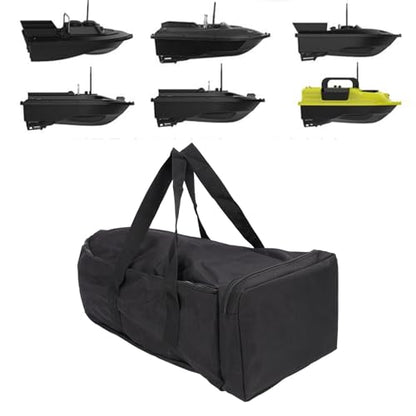 Asixxsix RC Bait Boat Storage Bag, 1000D Oxford RC Boat Remote Control Fishing Boat Cover Bag, 60 x 30 x 20cm, 24 x 12 x 8inch, Suitable for Most Bait Boats, Double Zipper - color: Black