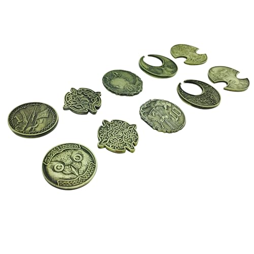 Norse Foundry Adventure Coins - A Set of 10 Metal Plated Novelty Coins in Elven Style - Perfect for Any Roleplaying Game (RPG) or LARP Session - style: Elven